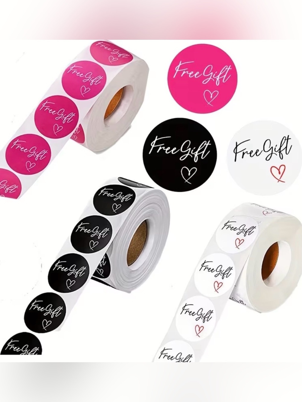 *Choose One* Free Gift 1” Round 500 Roll Sticker Labels NIP